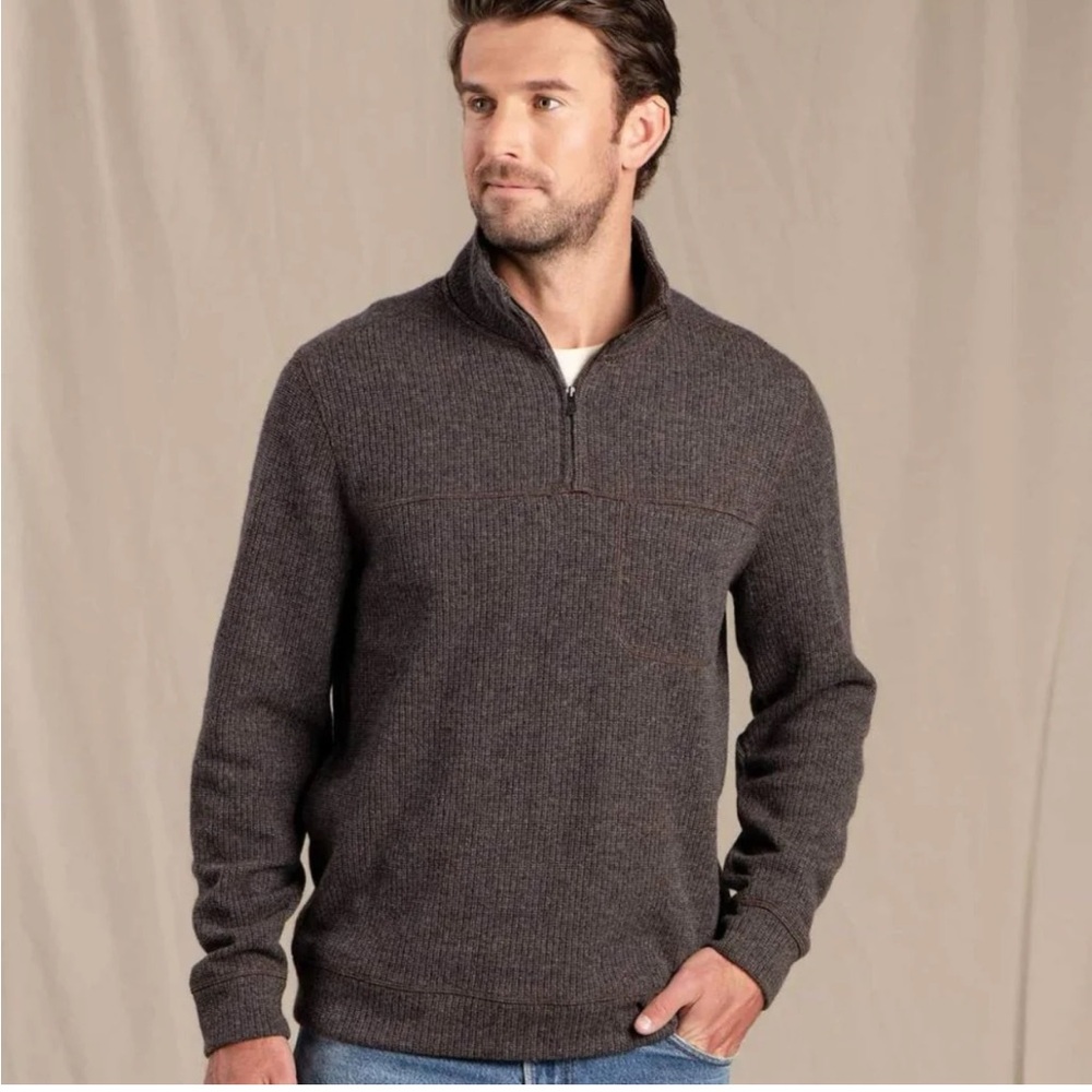 TOAD&CO BREITHORN 1/4 ZIP SWEATER Wool Blend Size S